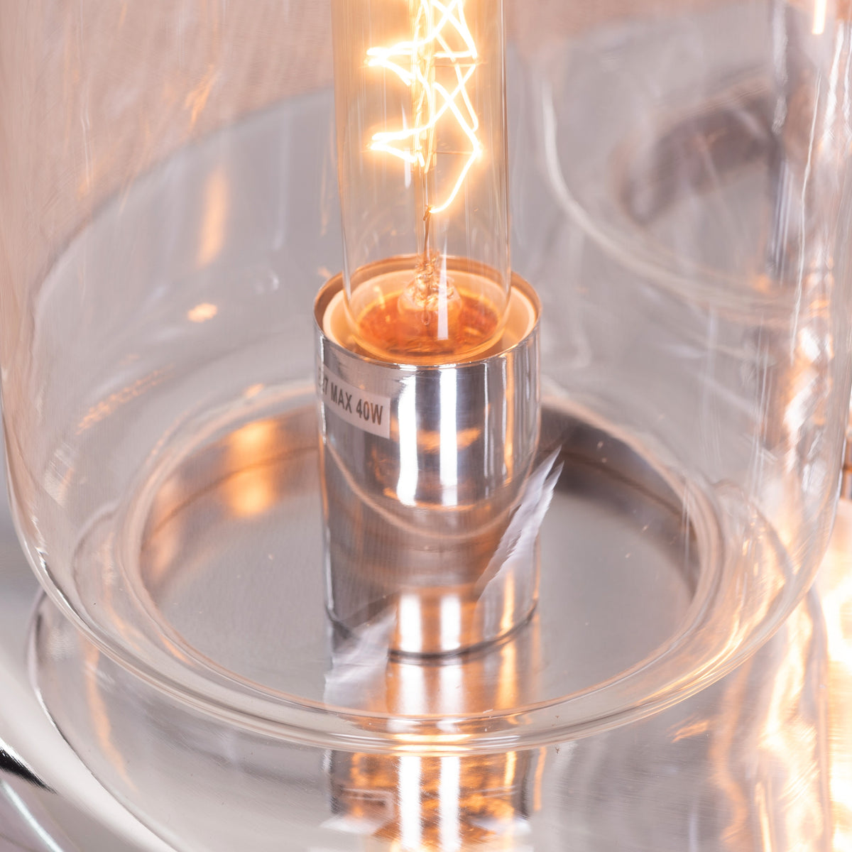 Glow Is Glowing (Chrome) Clear Glass Table Lamp