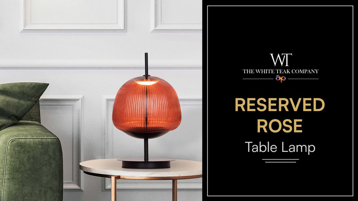 Reserved Rose (Black, Red) Built-In LED Textured Glass Table Lamp