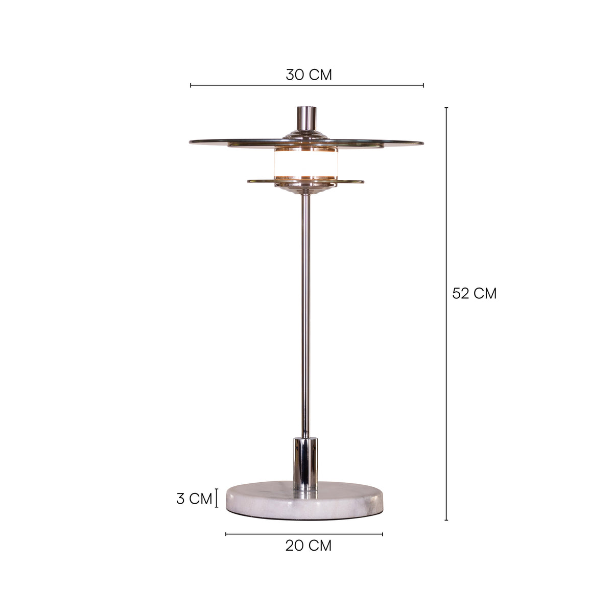 When It Counts (Chrome, Amber, Built-In LED) Marble Table Lamp