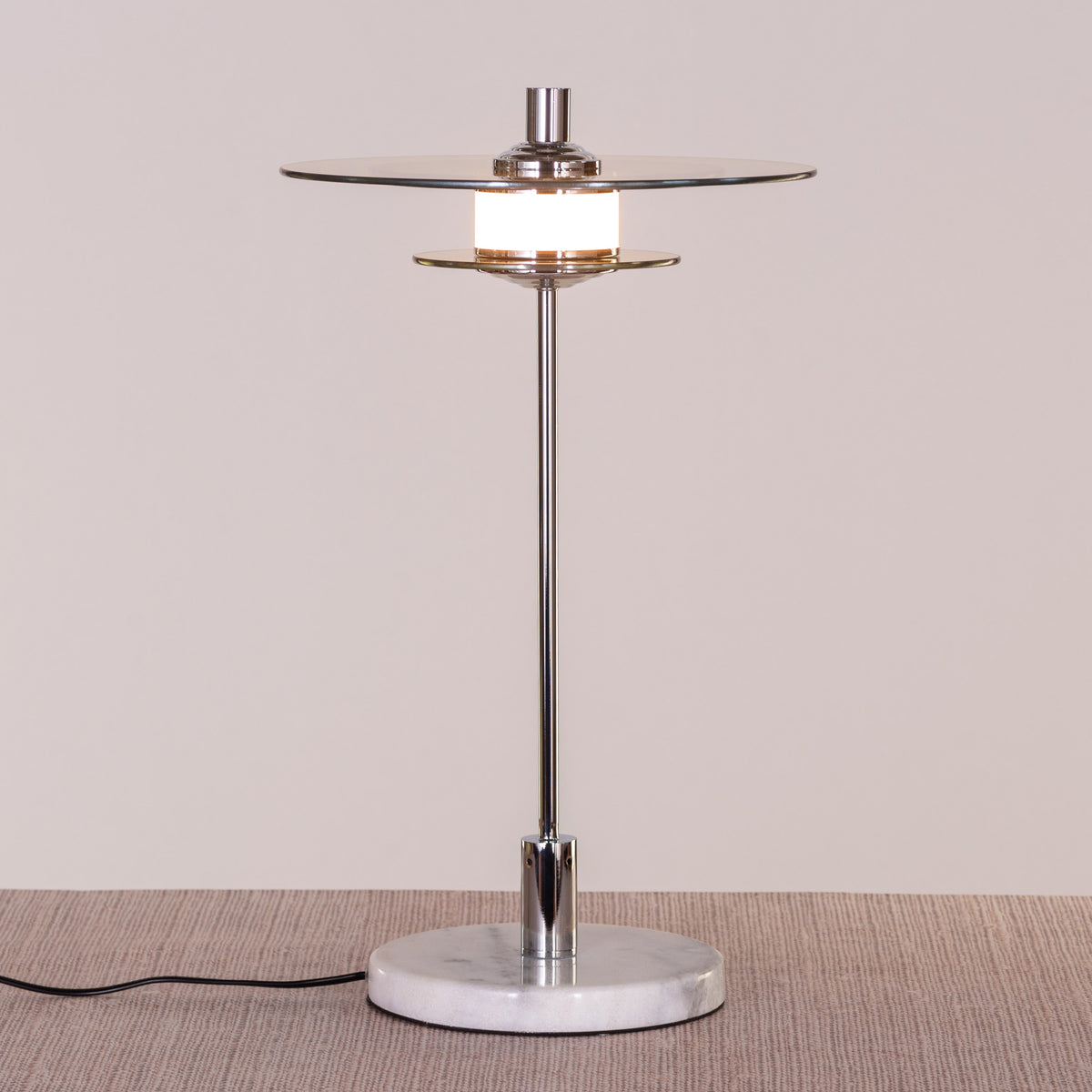 When It Counts (Chrome, Amber, Built-In LED) Marble Table Lamp