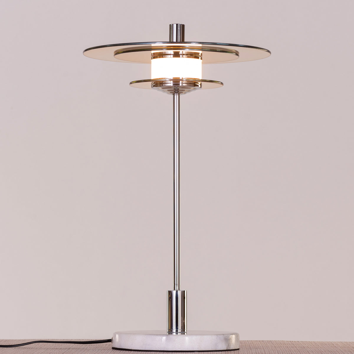 When It Counts (Chrome, Amber, Built-In LED) Marble Table Lamp
