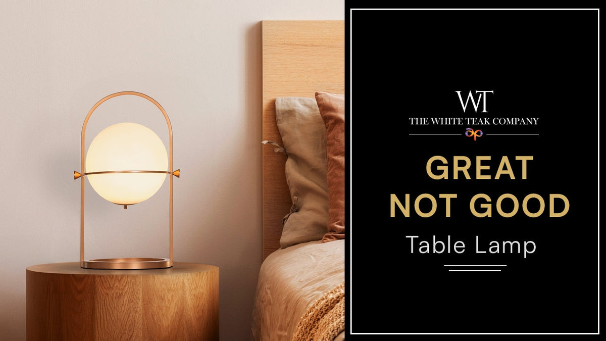 Great Not Good (Gold, White) Frosted Glass Table Lamp