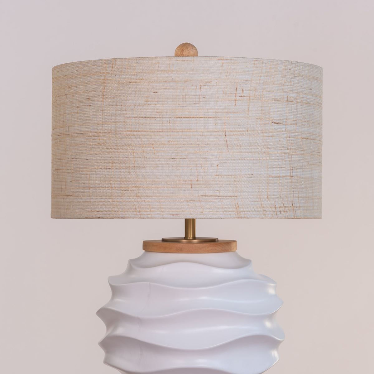 Stuck On A Feeling (White, Beige) Ceramic Table Lamp