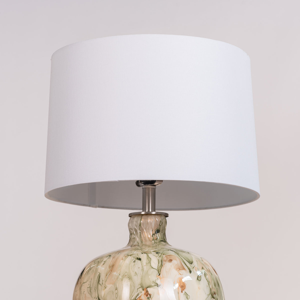 Fools Rush In (Green, White) Ceramic Table Lamp