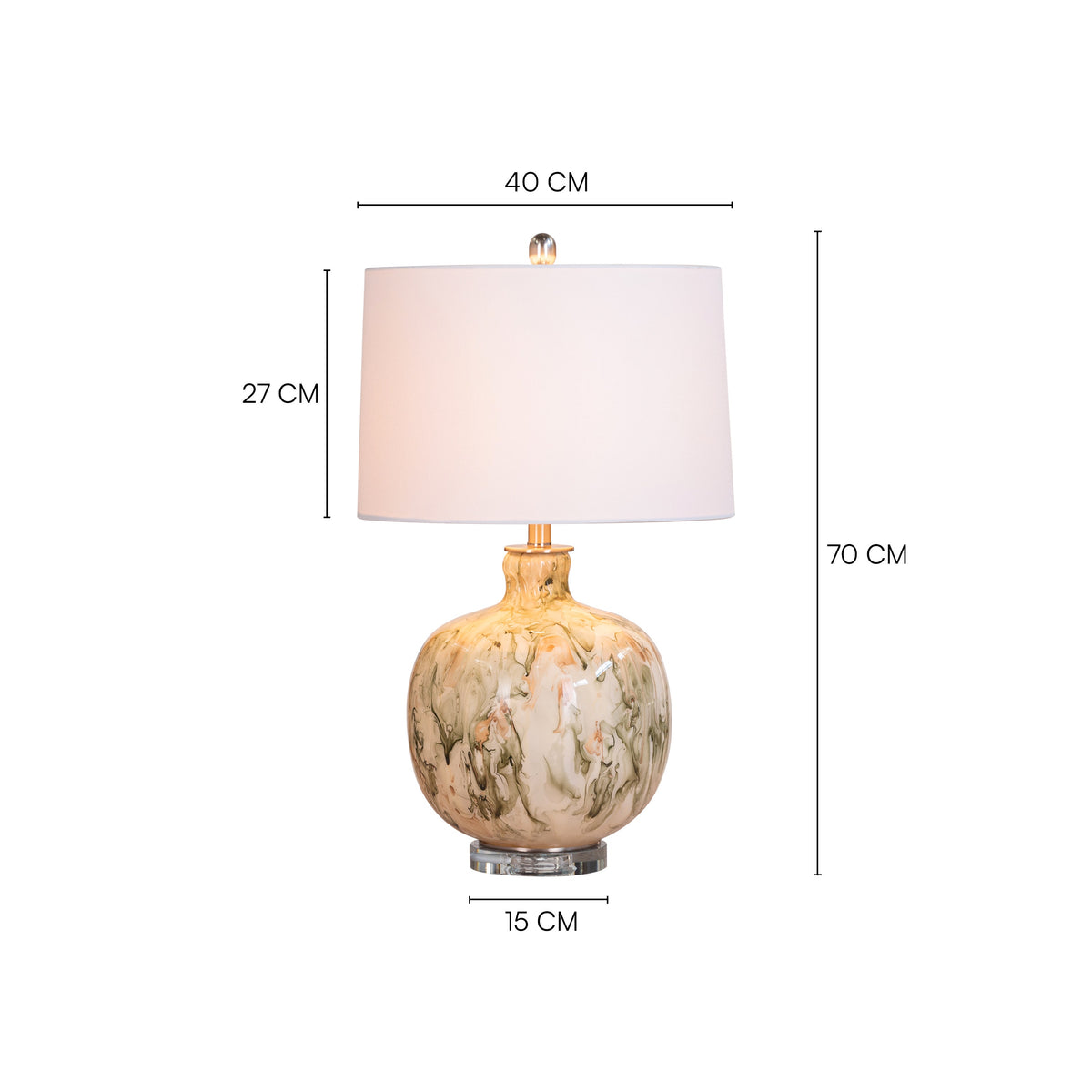 Fools Rush In (Green, White) Ceramic Table Lamp