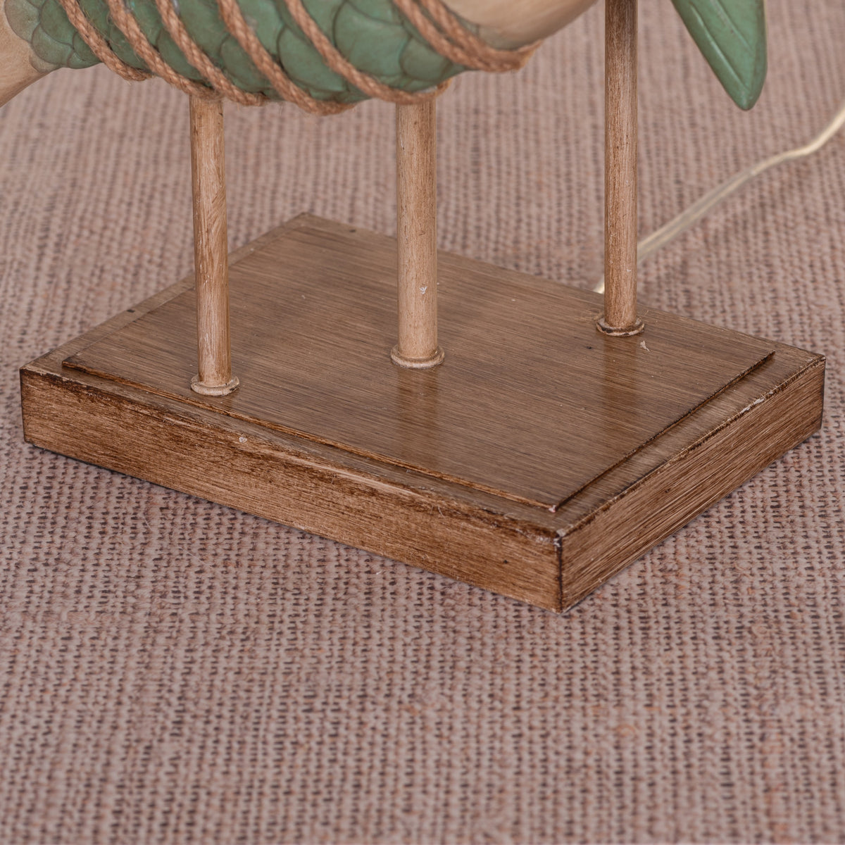 Something Fishy (Green, Beige) Wooden Table Lamp