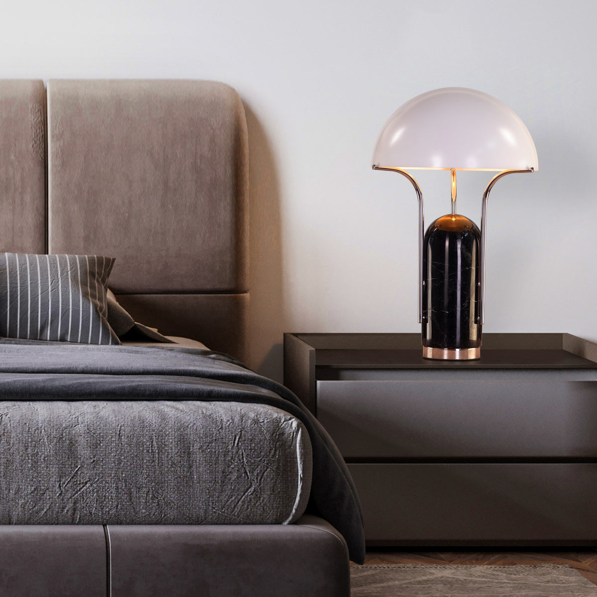 Painkiller (Black, White) Marble Table Lamp