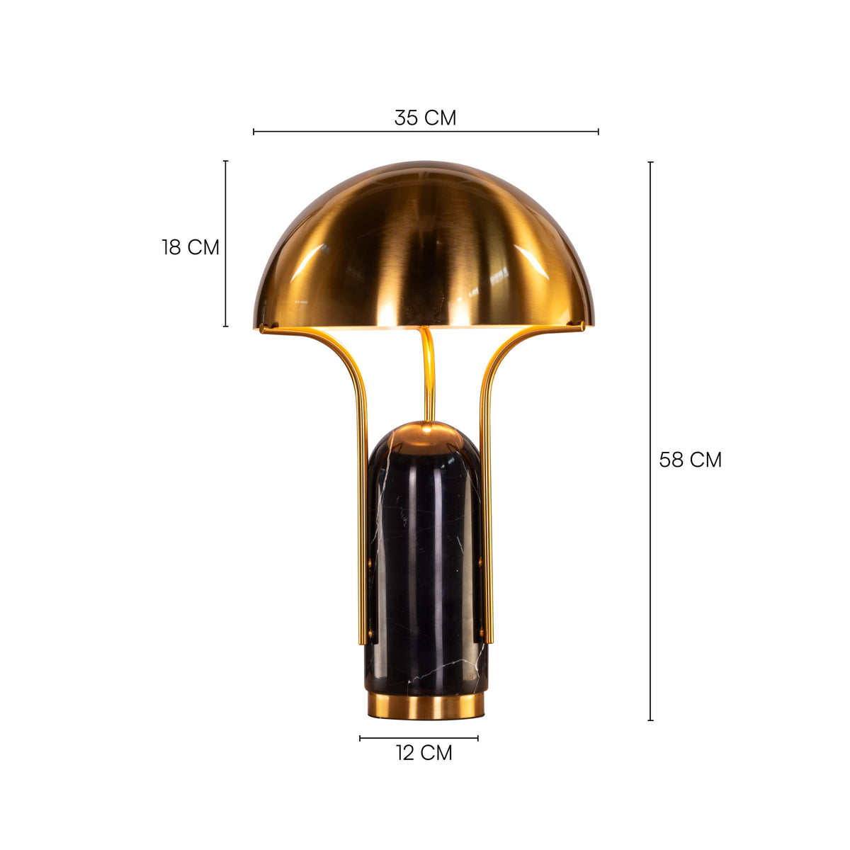Painkiller (Black, Gold) Marble Table Lamp