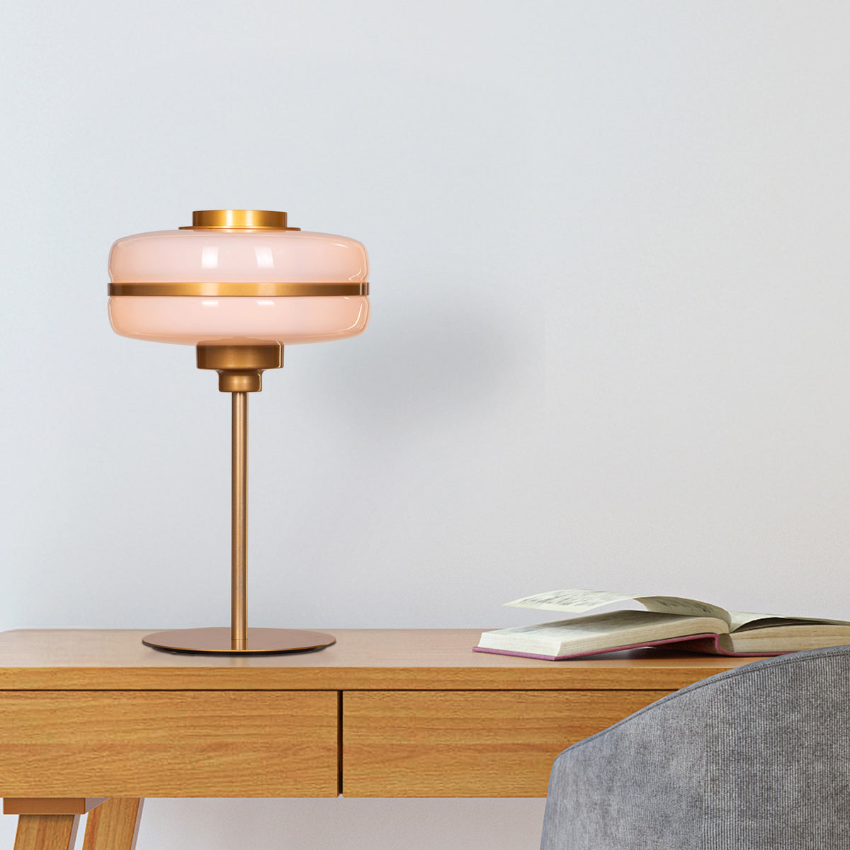 Only Way To Live (Gold, White) Table Lamp