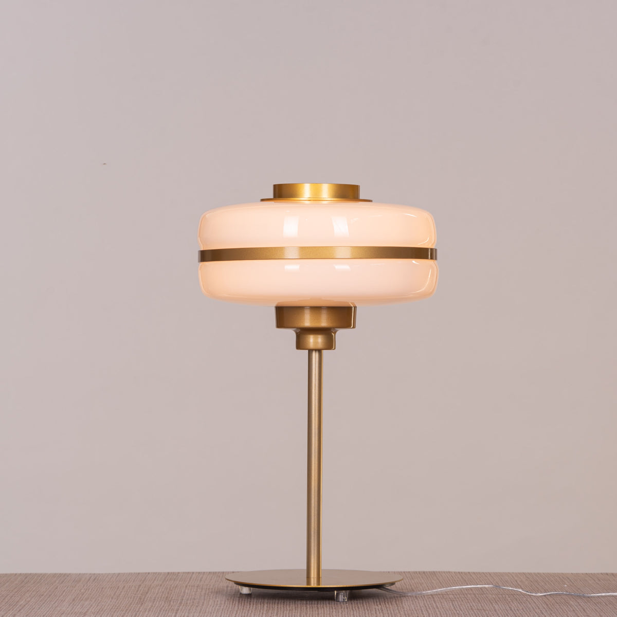 Only Way To Live (Gold, White) Table Lamp
