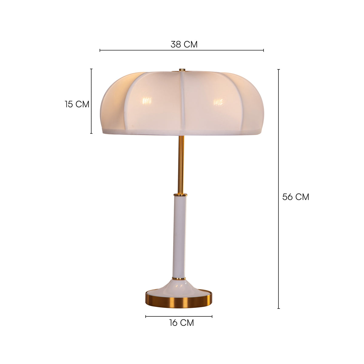 Damsel Duty (Gold, White) Table Lamp