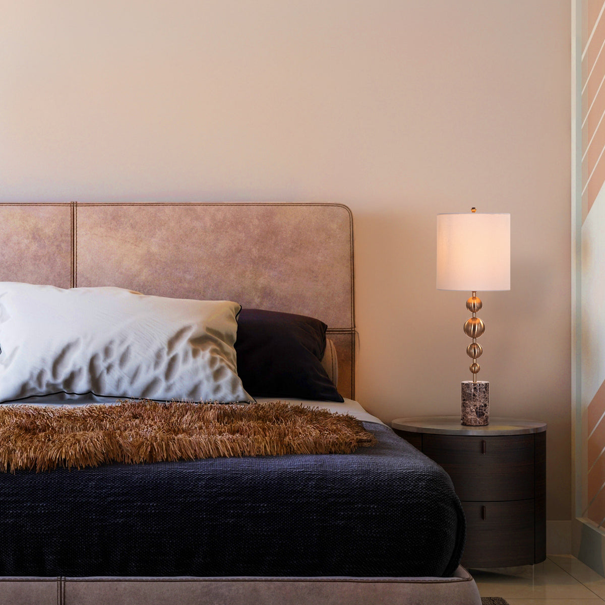 Hard To Handle (Gold, Brown, White ) Marble Table Lamp