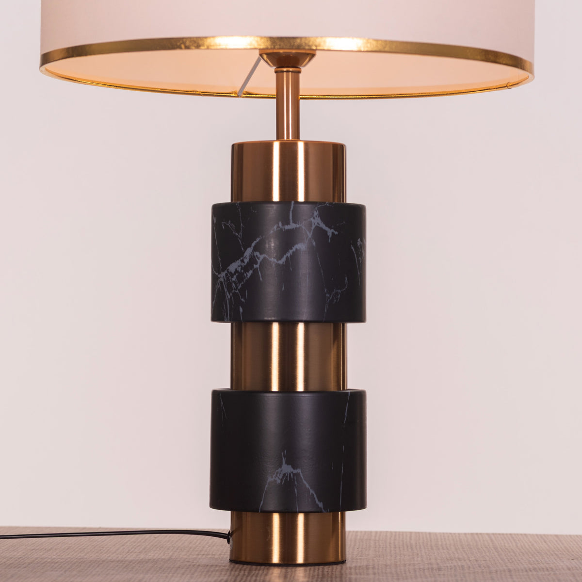 Road Ahead (Gold, Black, White) Metal Table Lamp