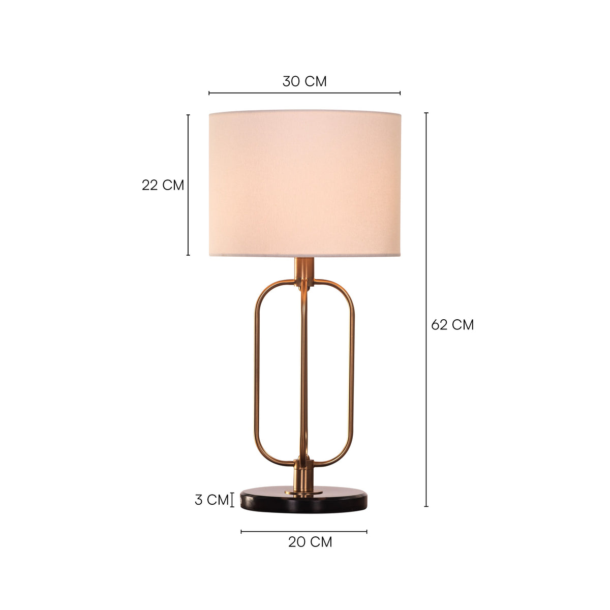 Auremont (Gold/Off-White) Marble Table Lamp