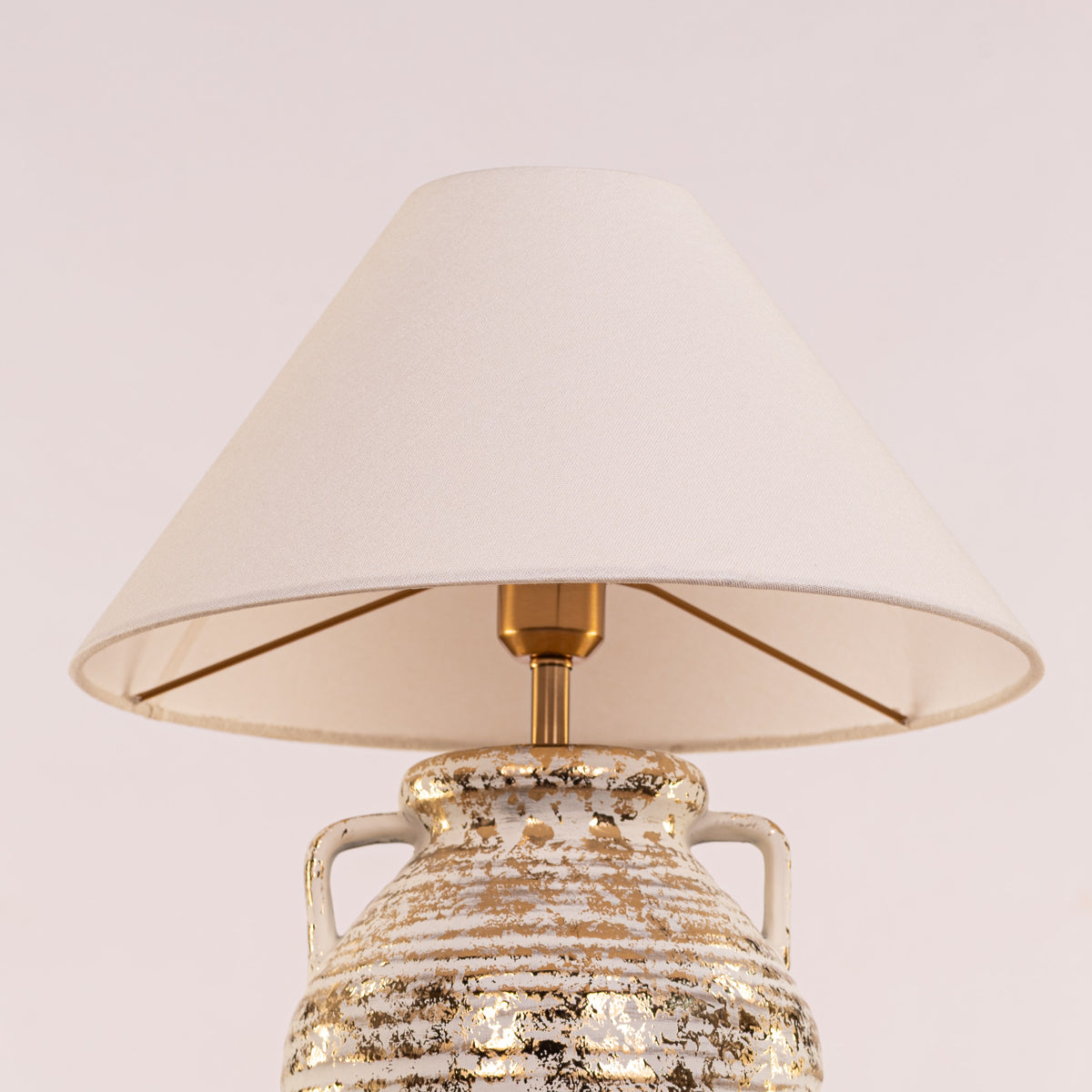 Velera (White, Gold) Fabric Table Lamp