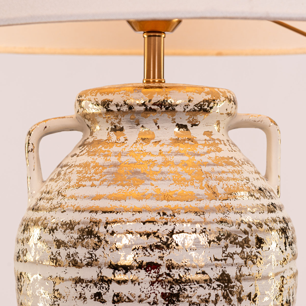 Velera (White, Gold) Fabric Table Lamp