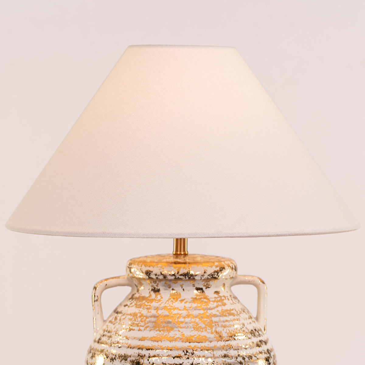 Velera (White, Gold) Fabric Table Lamp