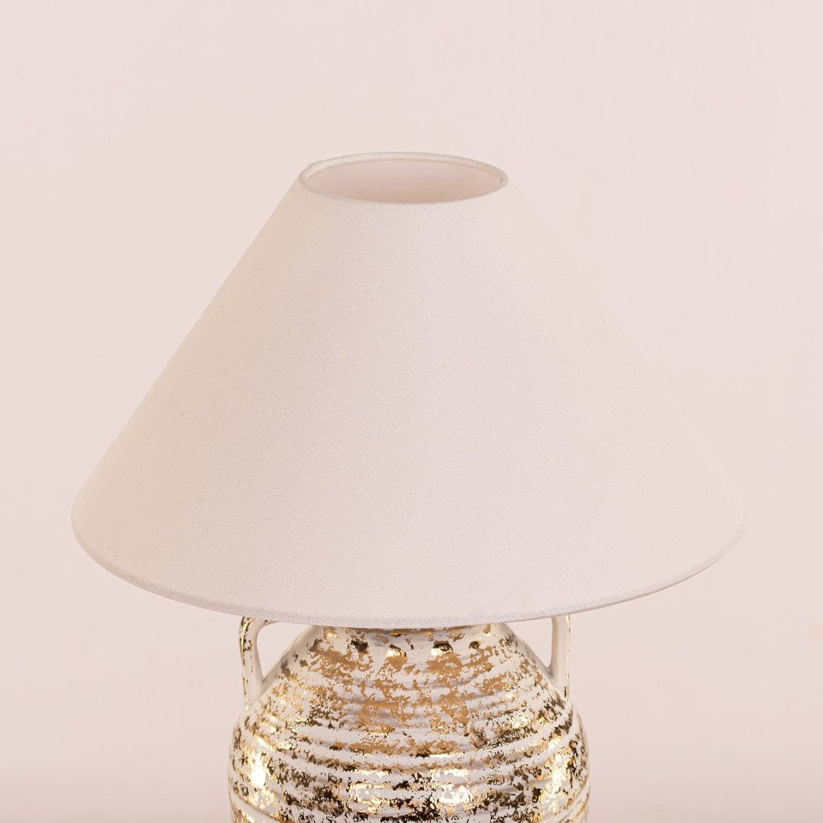 Velera (White, Gold) Fabric Table Lamp