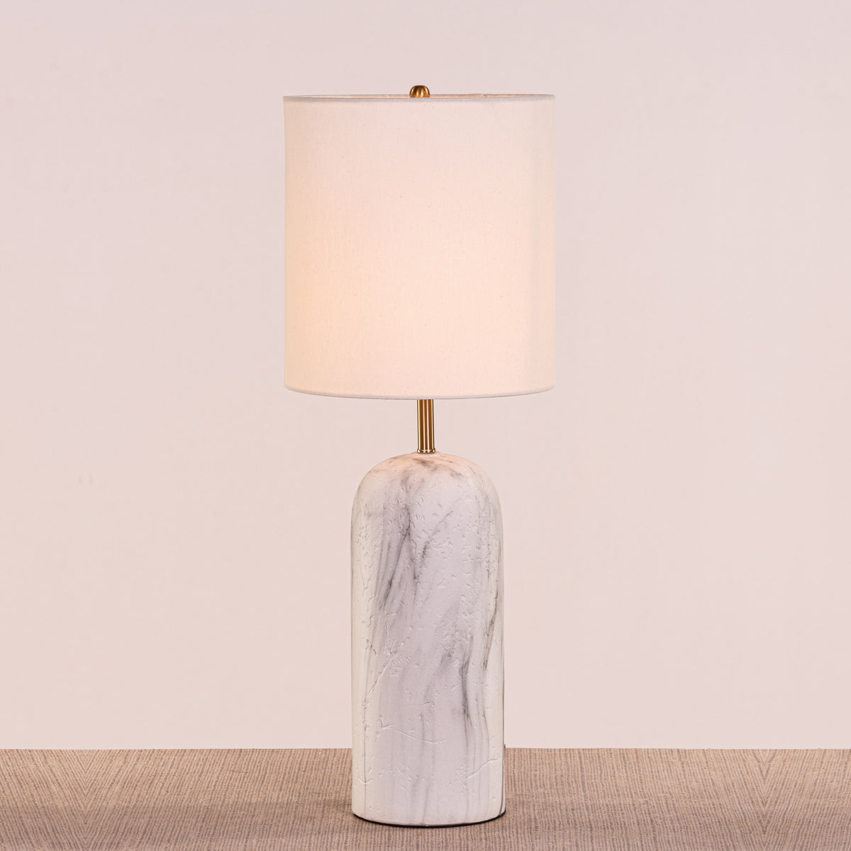 Words Unsaid (Grey, White) Fabric Table Lamp