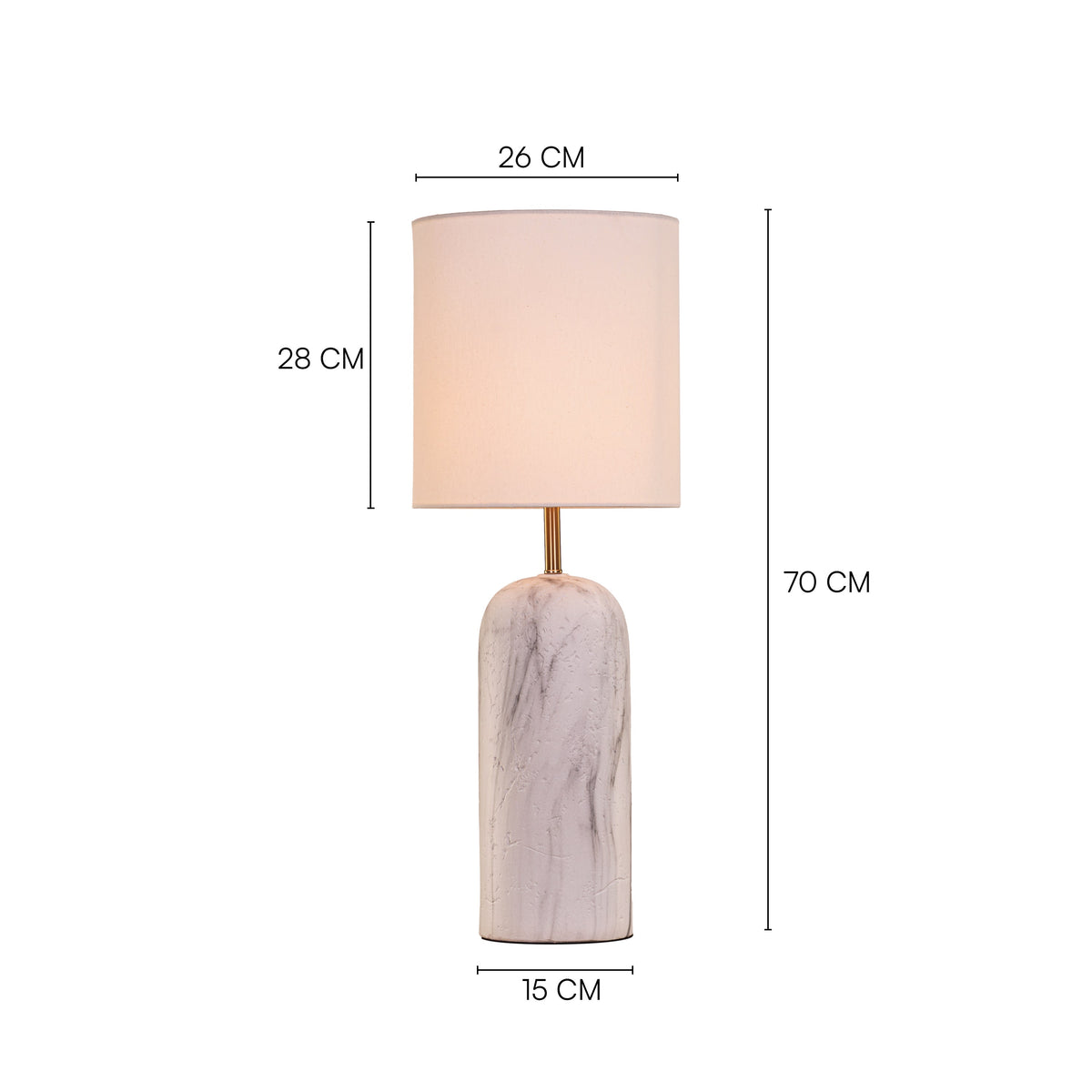 Words Unsaid (Grey, White) Fabric Table Lamp