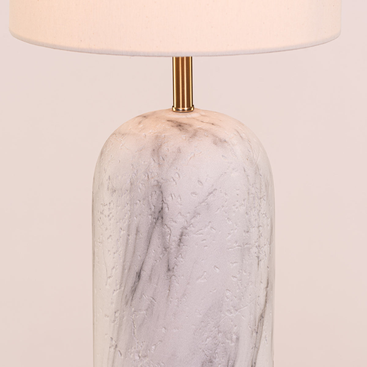 Words Unsaid (Grey, White) Fabric Table Lamp
