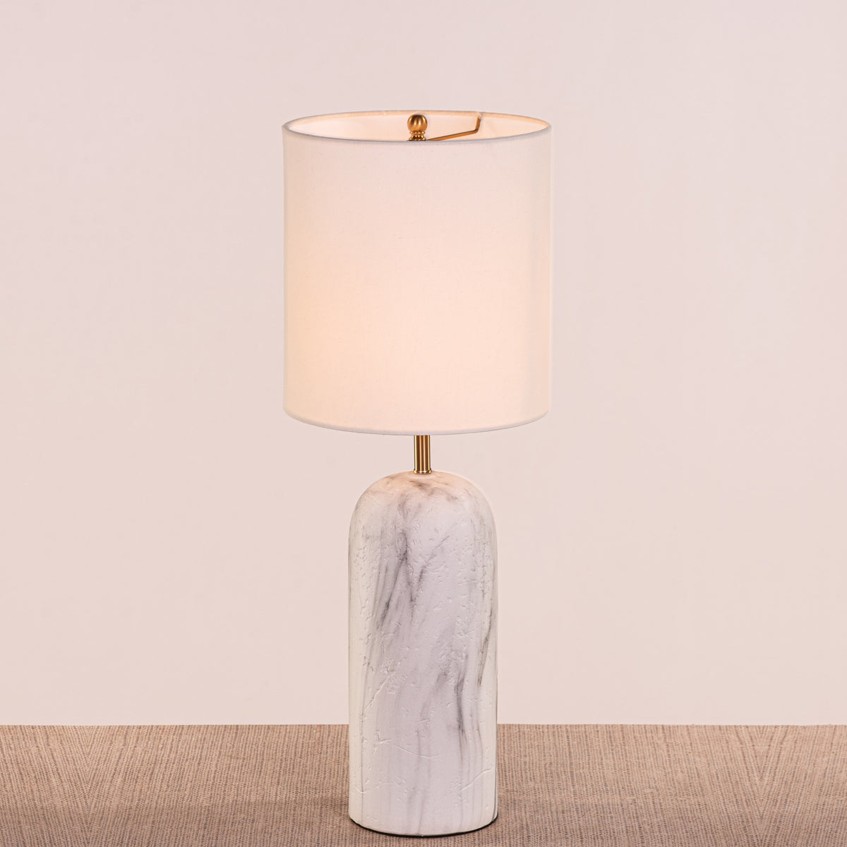 Words Unsaid (Grey, White) Fabric Table Lamp