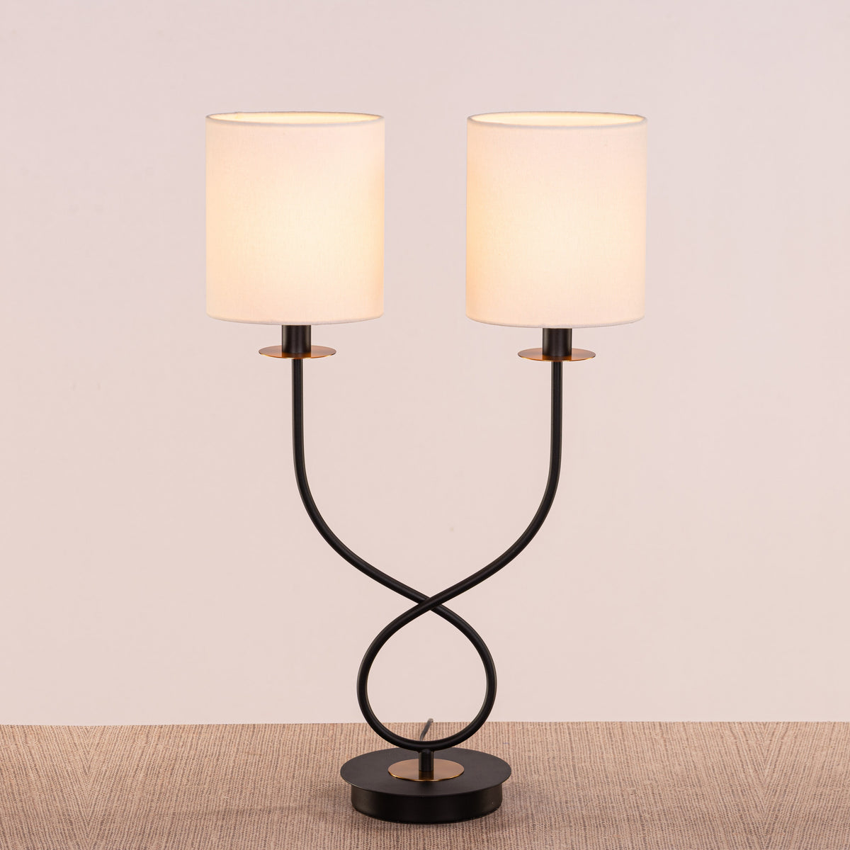 Remus and Romulus (Black) Fabric Table Lamp