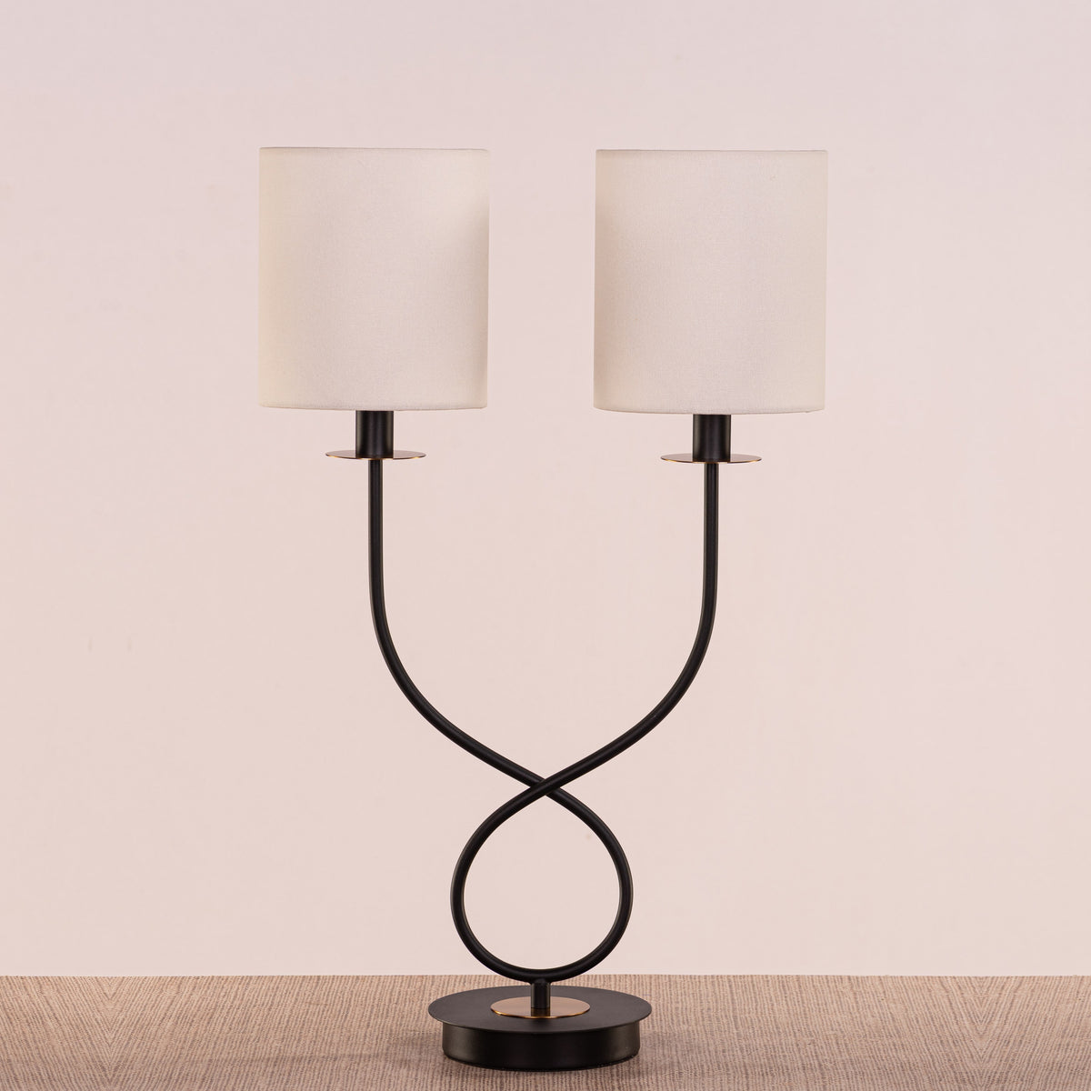 Remus and Romulus (Black) Fabric Table Lamp