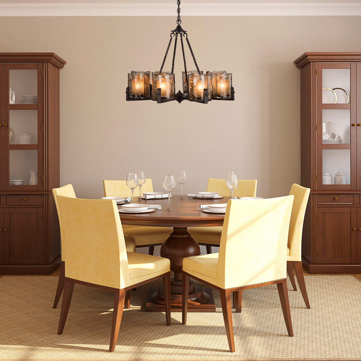 Unrequited Love (Medium, Black, 8 Hurricane) Chandelier