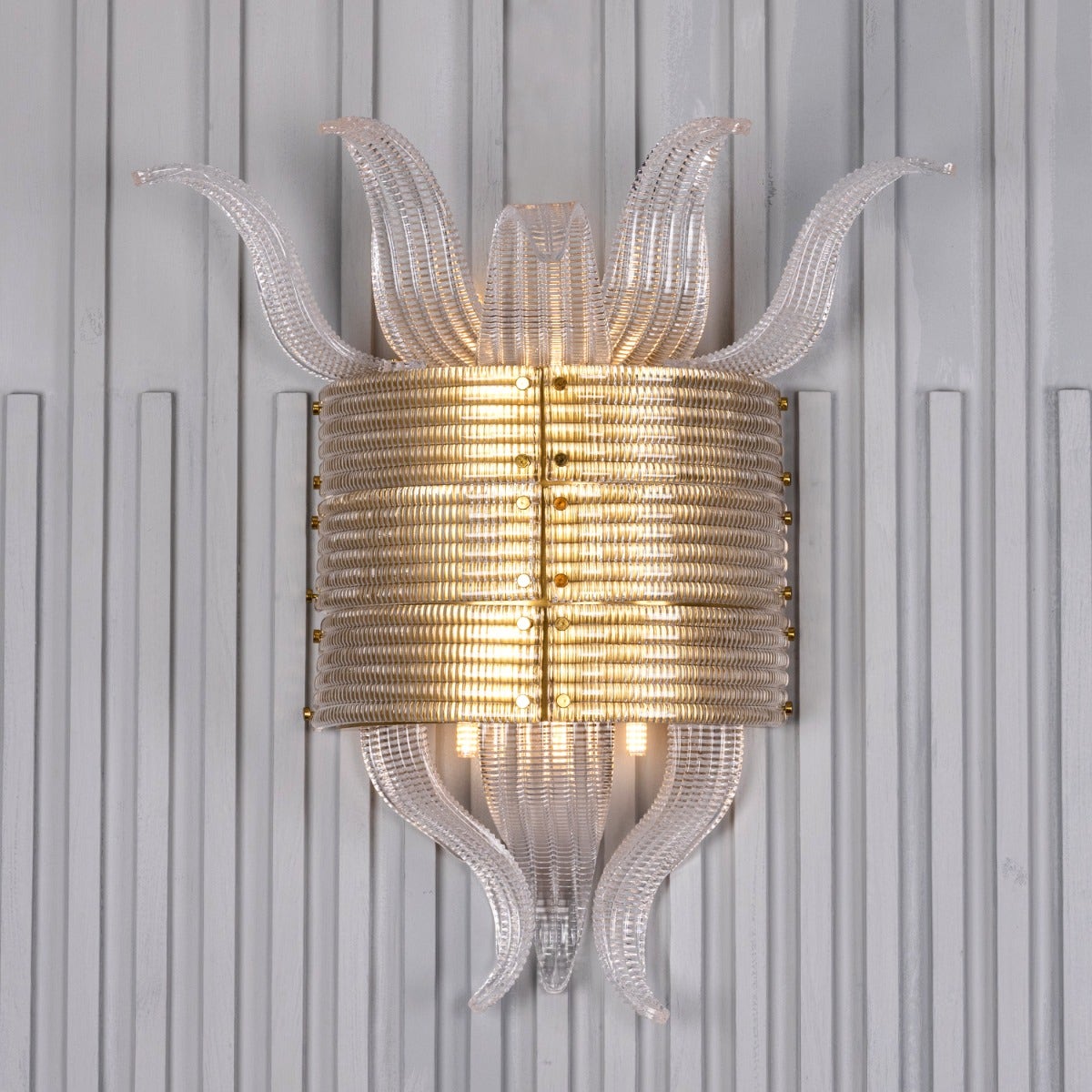 Seat At The Table (Gold) Textured Glass Wall Light