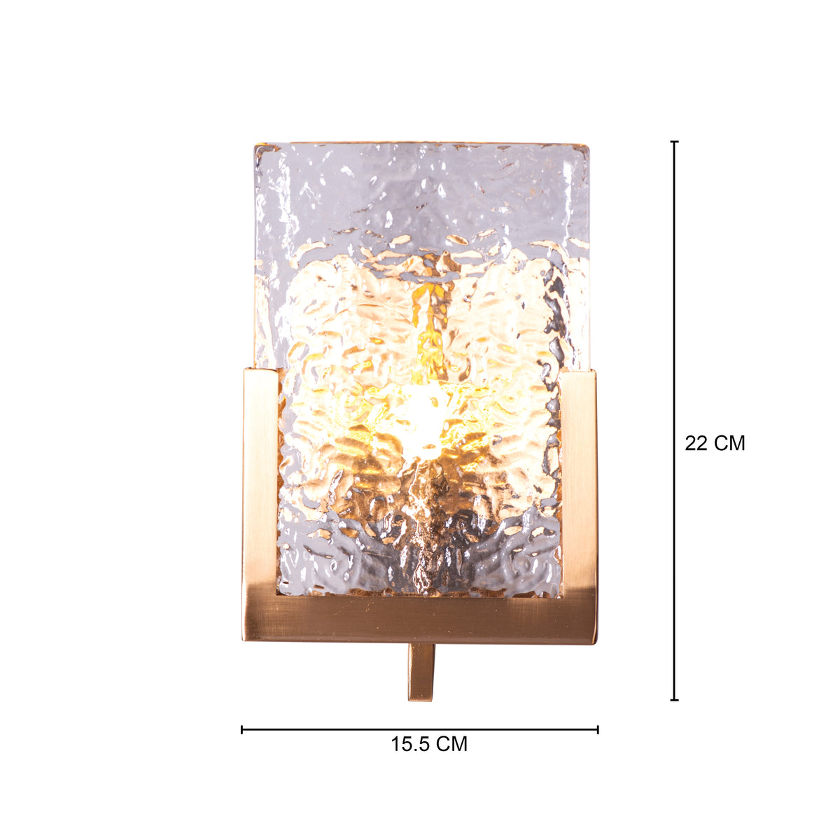 Legacy Signature (Square, Gold) Textured Glass Wall Light