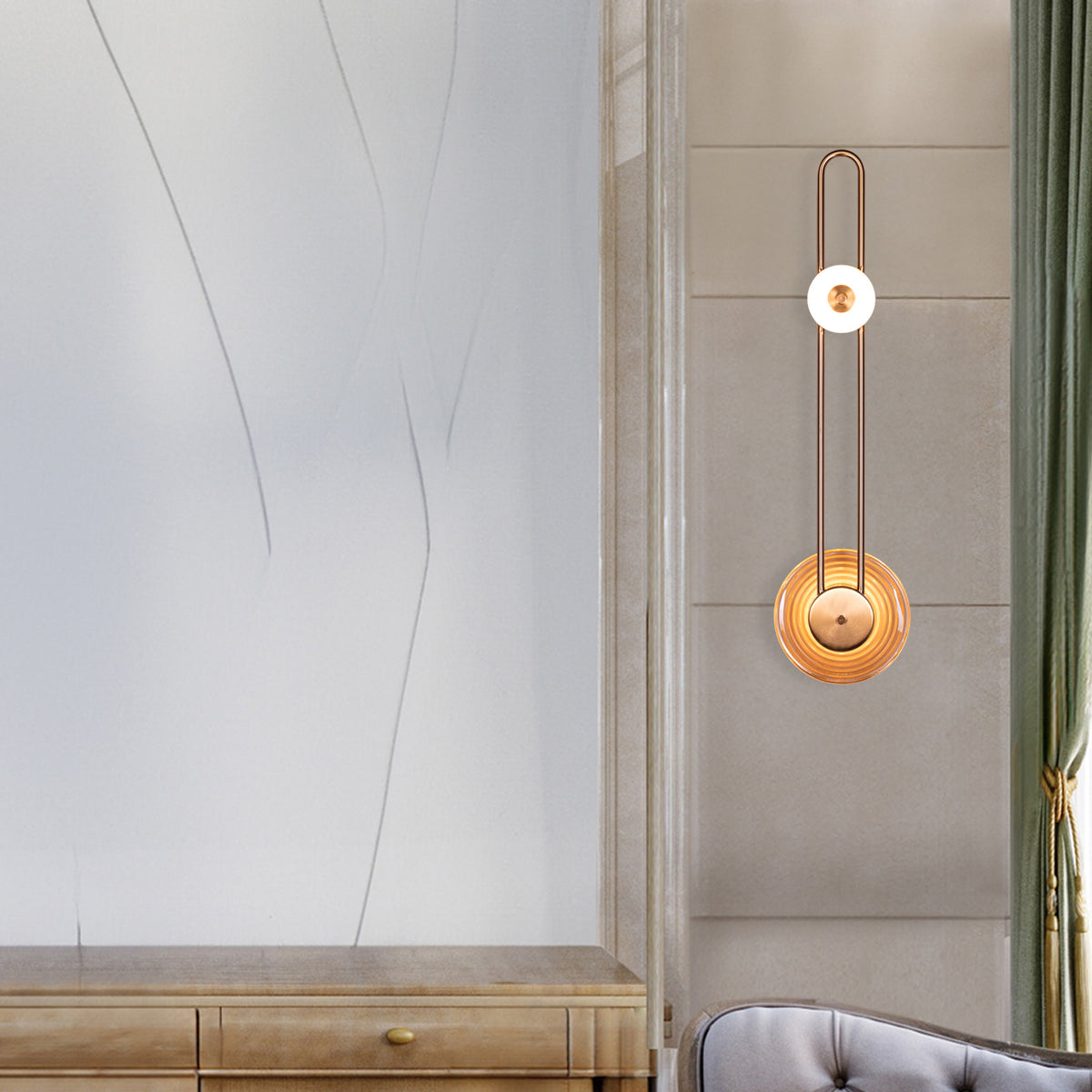 Sunkissed (Gold, Amber, 3 Color LED) Wall Light