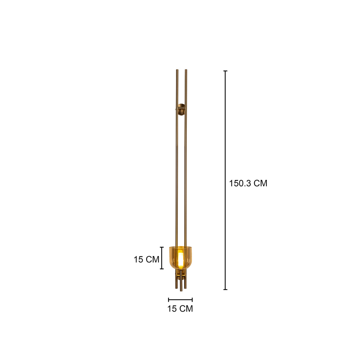 Moments Matter (Gold, Amber) Clear Glass Wall Light