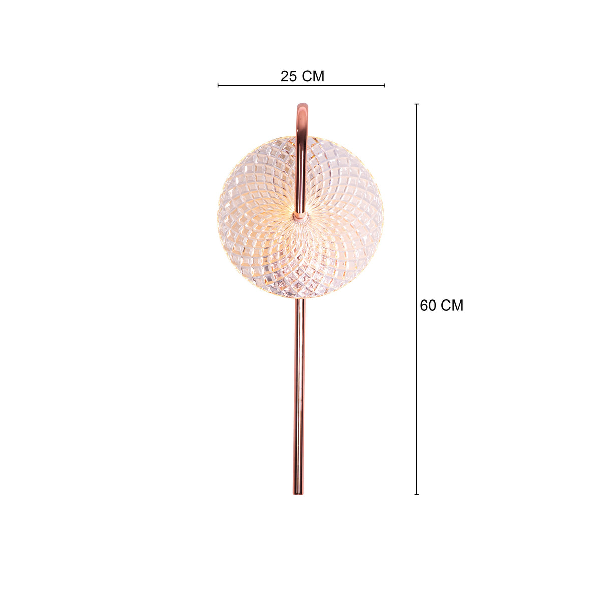 Call Your Name (Rose Gold) Textured Glass Wall Light