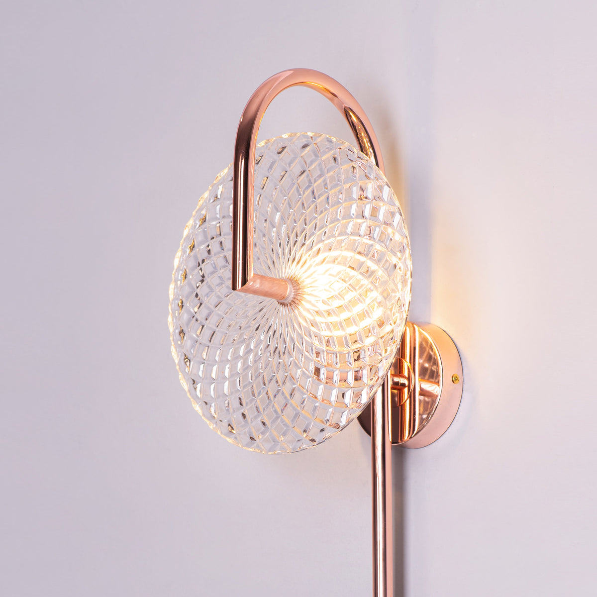Call Your Name (Rose Gold) Textured Glass Wall Light