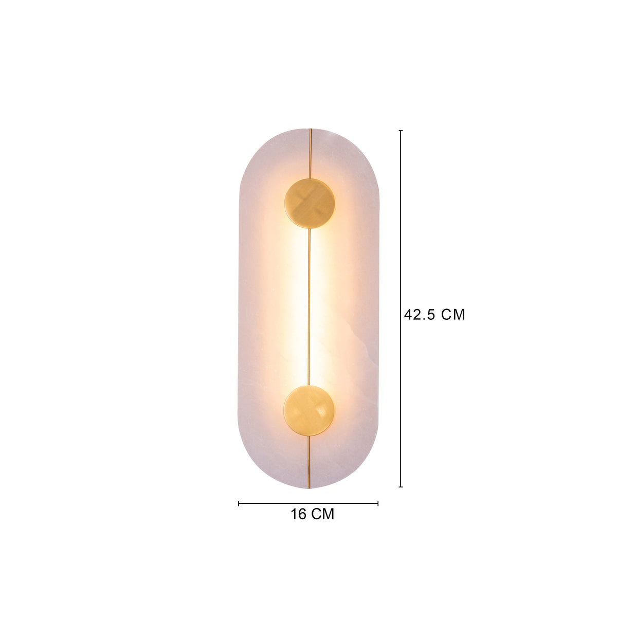 Long Story Short (Gold/White) Built-In LED Alabaster Wall Light