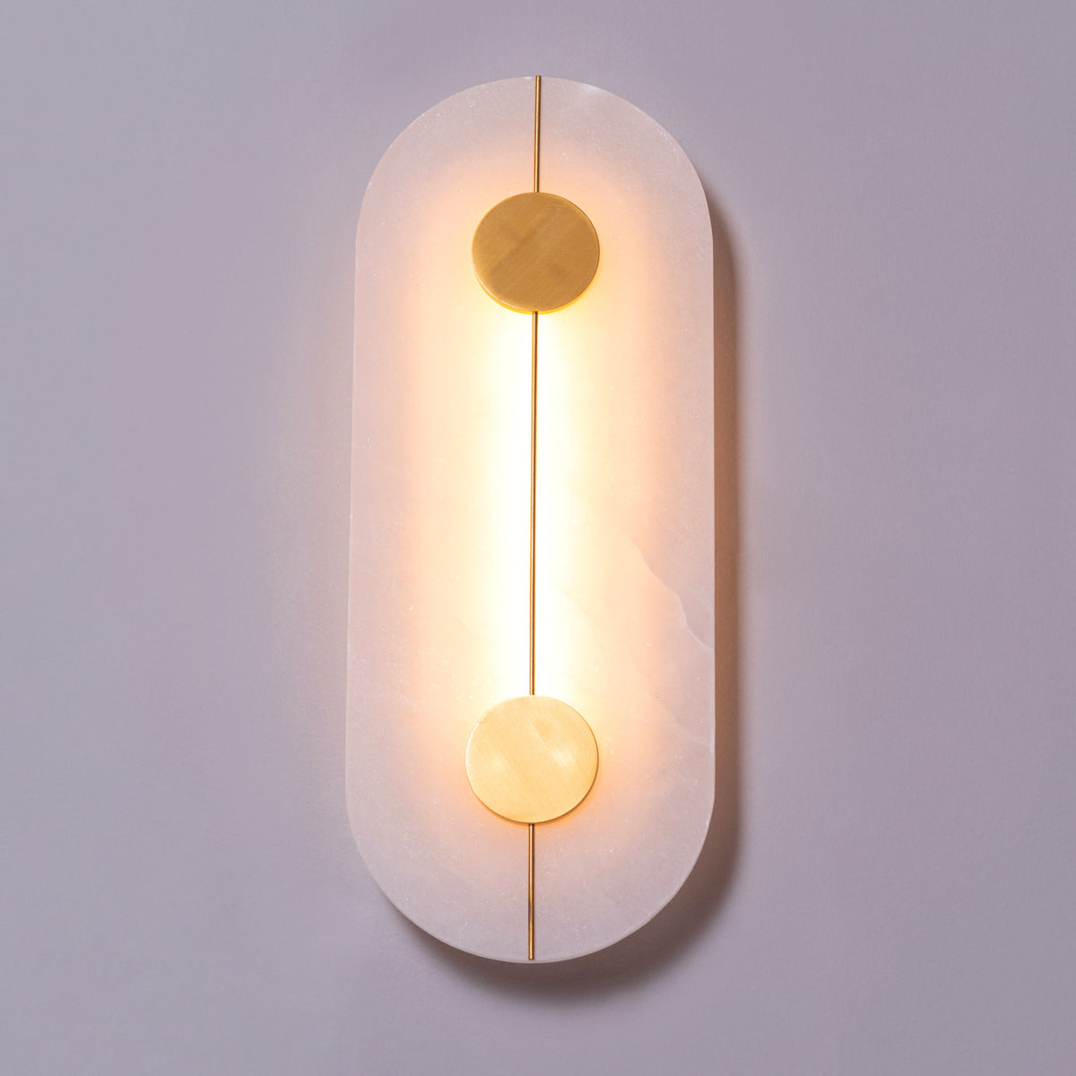 Long Story Short (Gold/White) Built-In LED Alabaster Wall Light