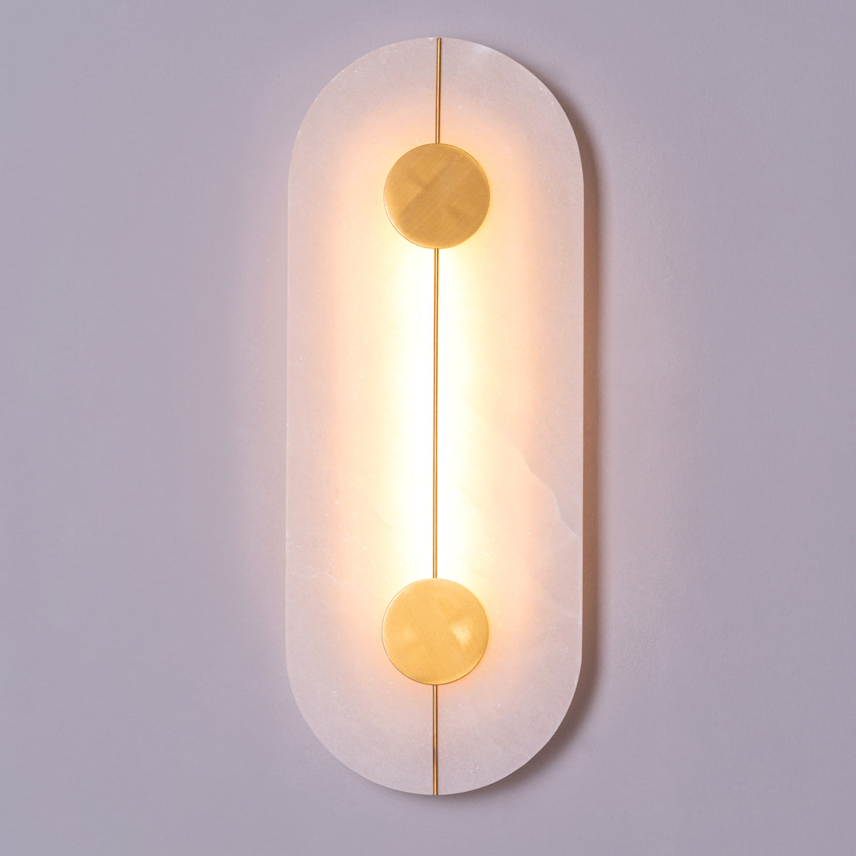 Long Story Short (Gold/White) Built-In LED Alabaster Wall Light
