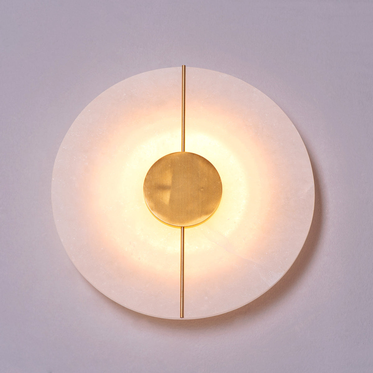 Boomerang (Gold, White) Built-In LED Alabaster Wall Light