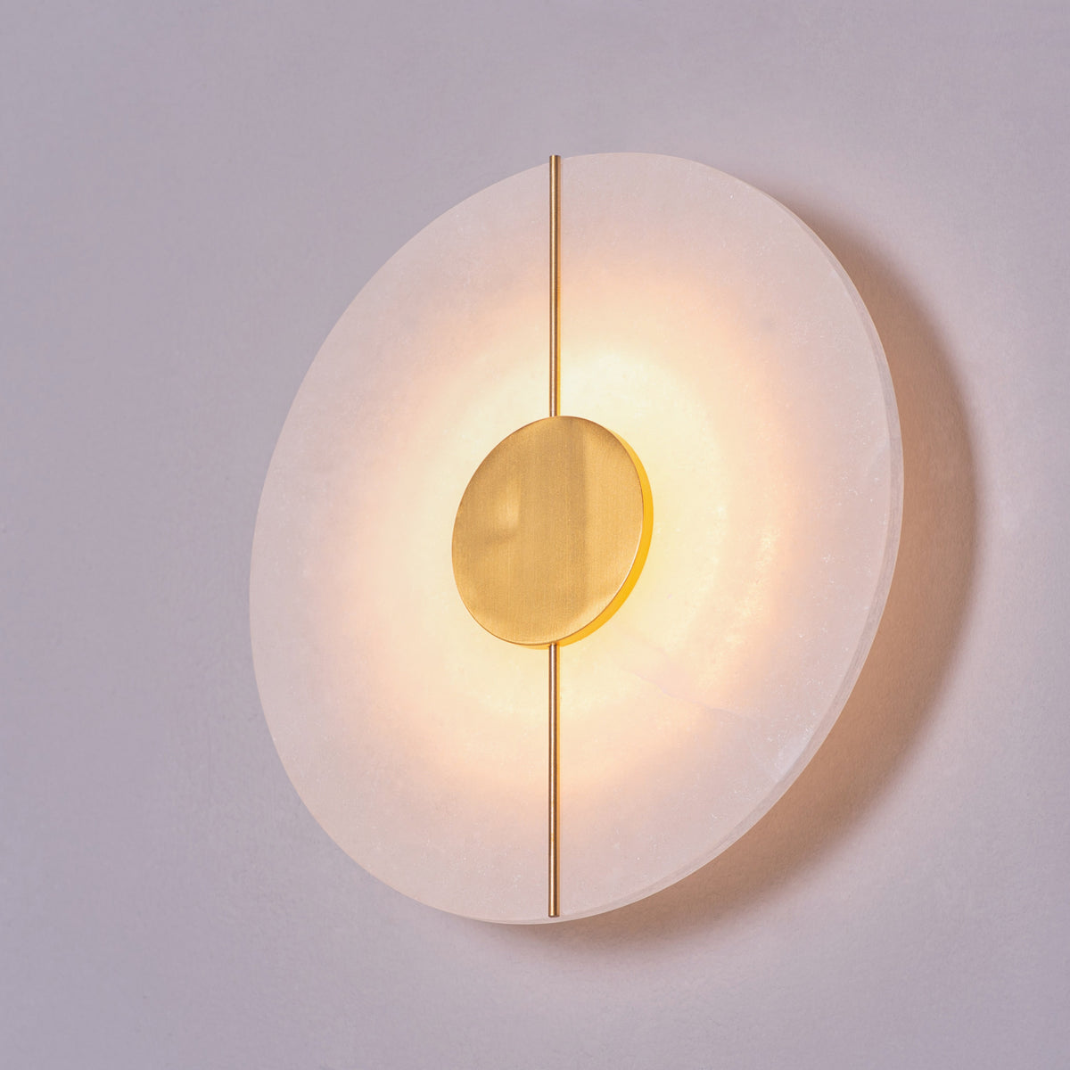 Boomerang (Gold, White) Built-In LED Alabaster Wall Light