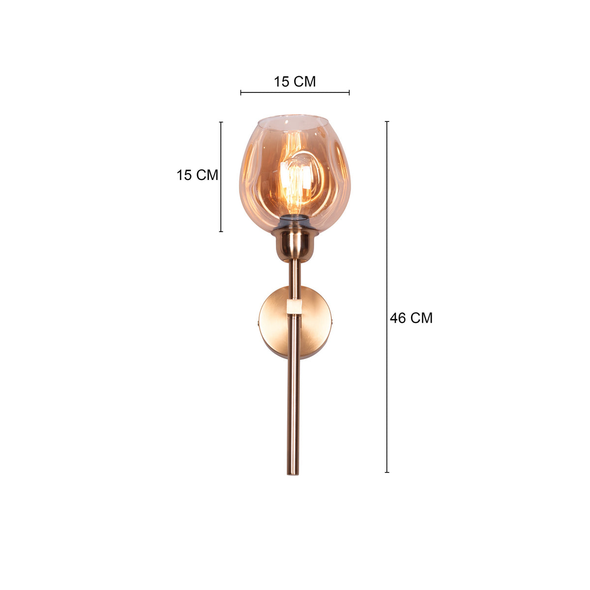 Mykonos Memories (Gold, Amber) Clear Glass Wall Light