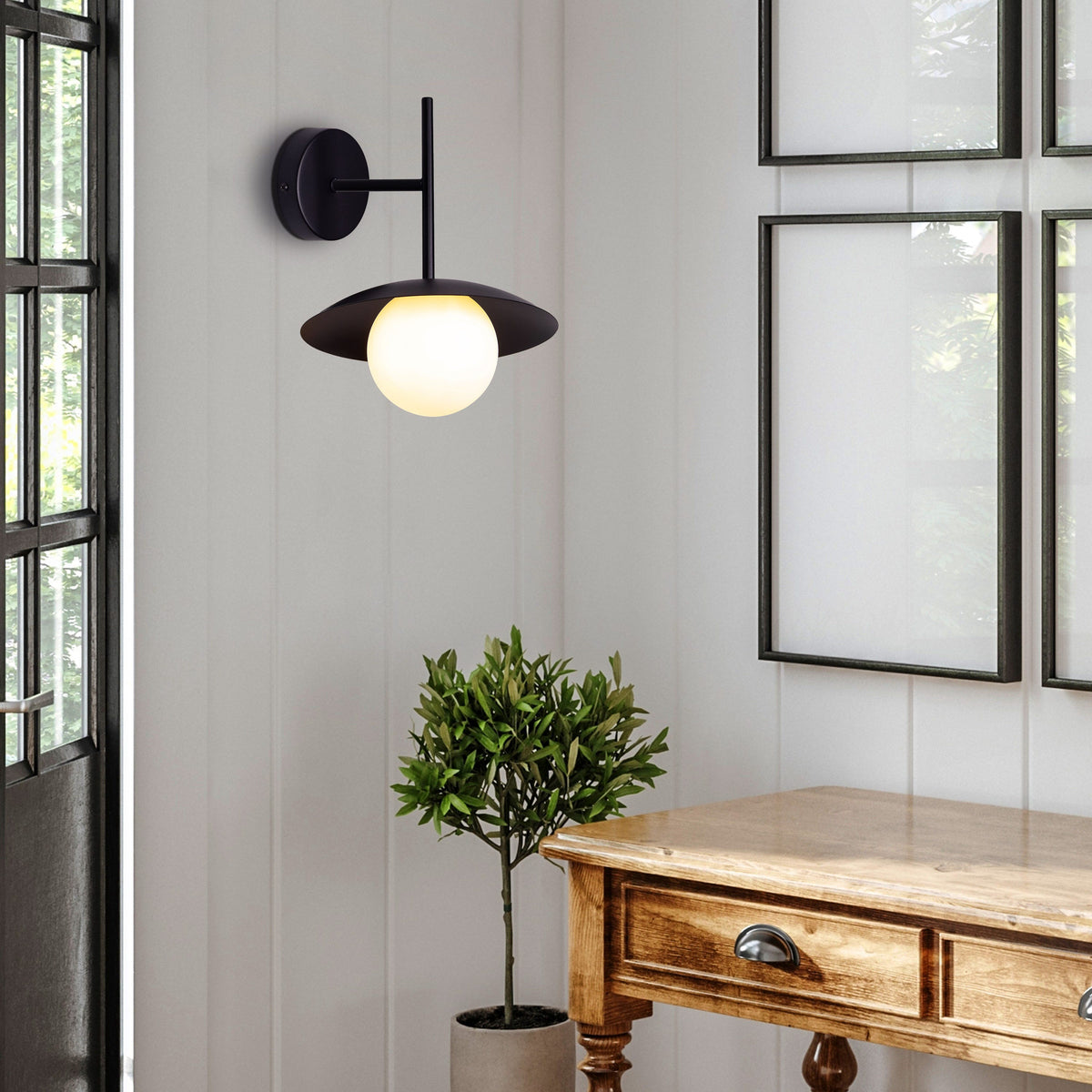 Why Not Me (Black) Frosted Glass Wall Light