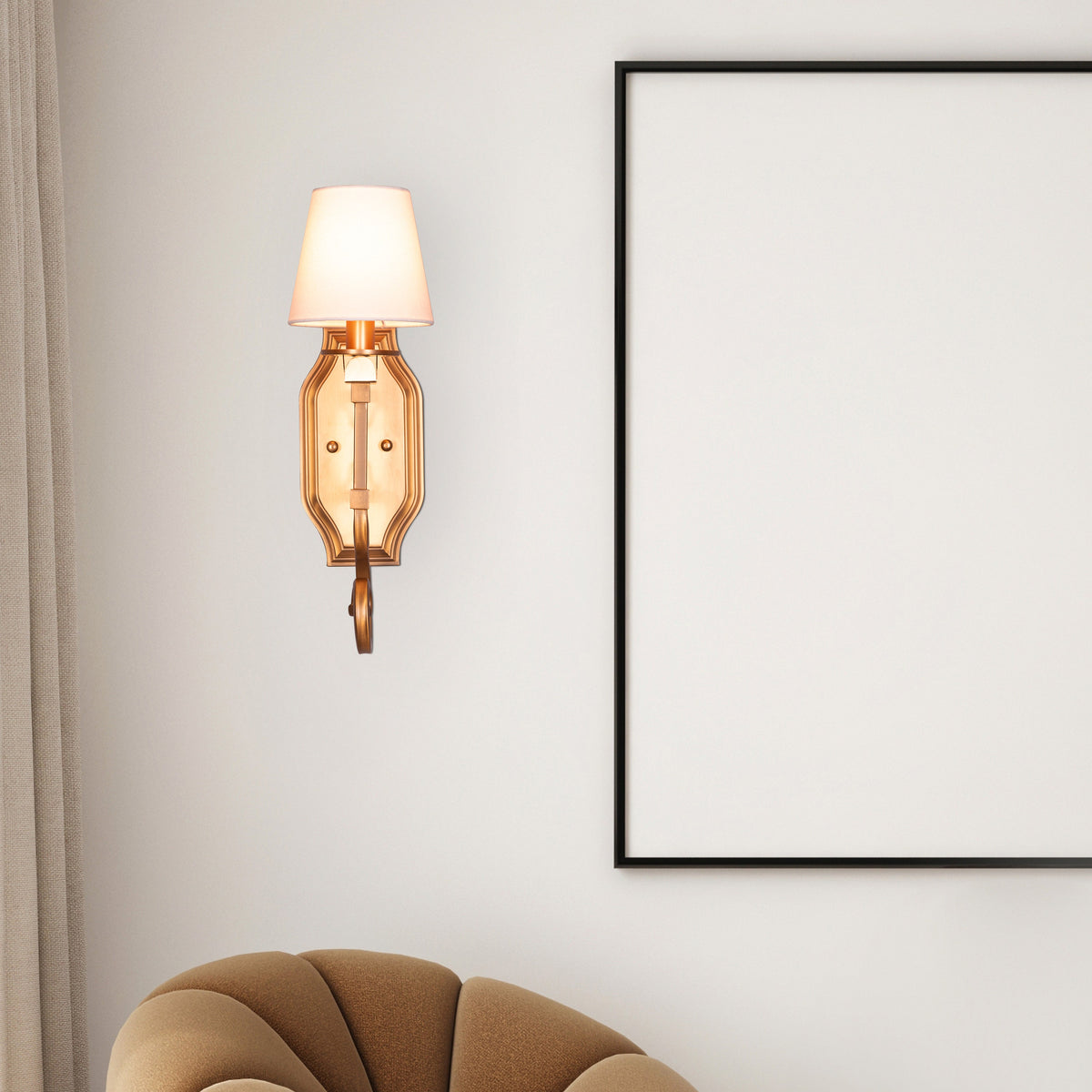 Stuck In My Heart (Gold) Fabric Wall Light