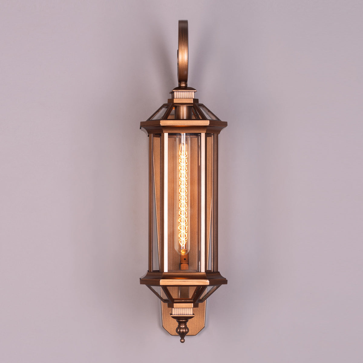 Townhouse (Antique Gold) Clear Glass Outdoor Covered Wall Light