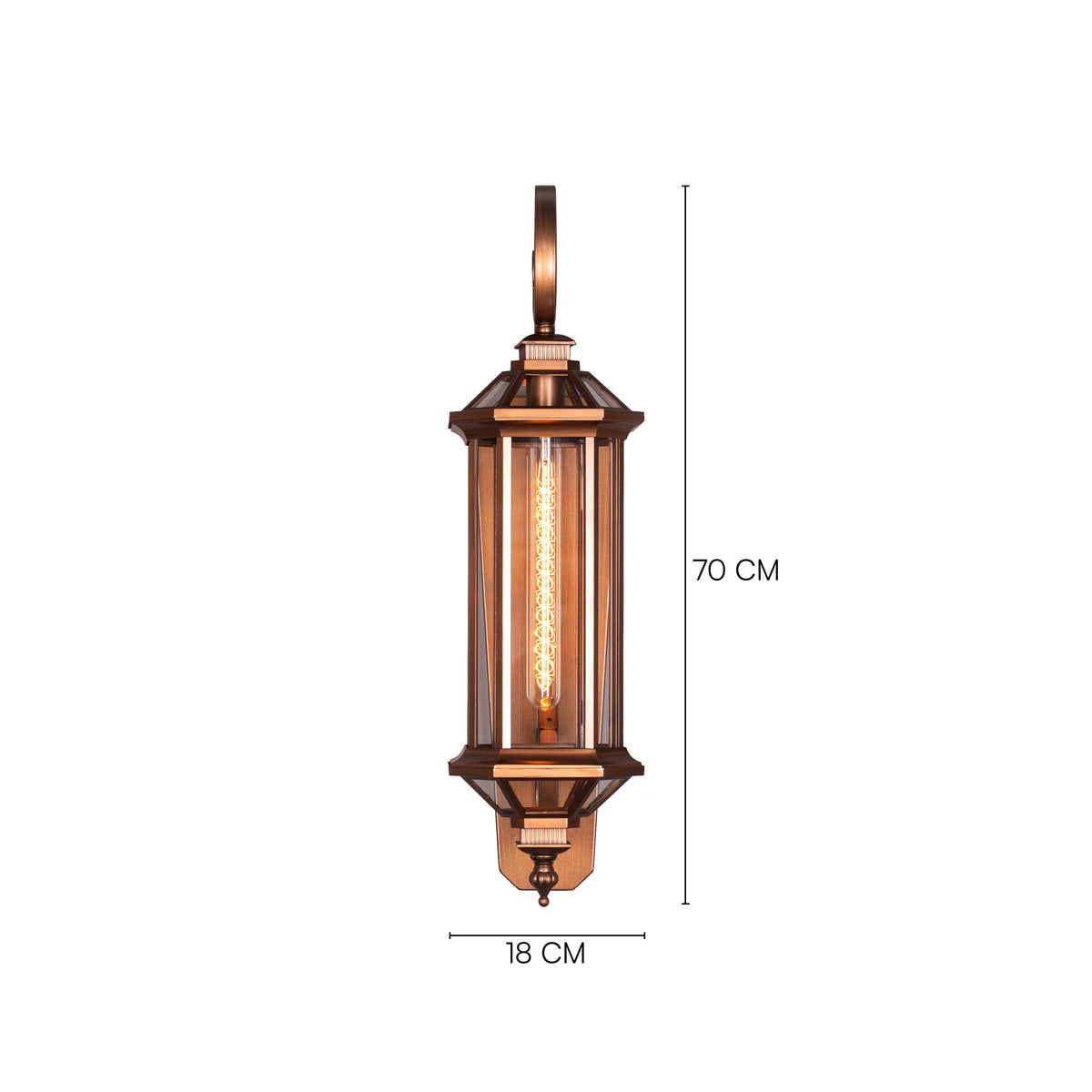 Townhouse (Antique Gold) Clear Glass Outdoor Covered Wall Light