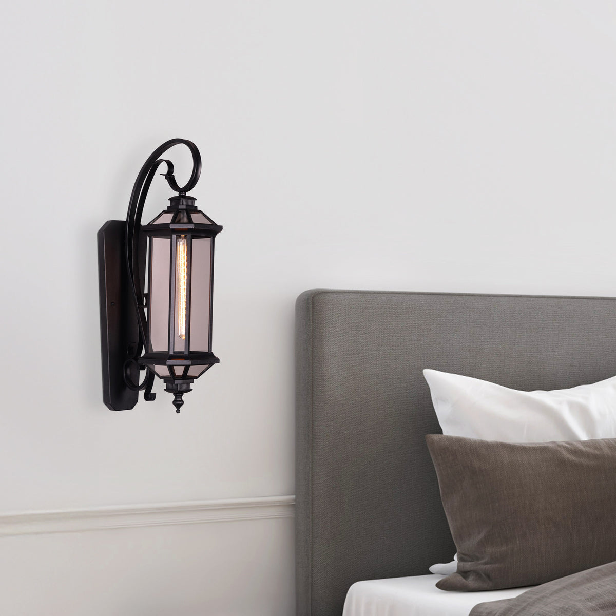Townhouse (Black) Clear Glass Outdoor Covered Wall Light