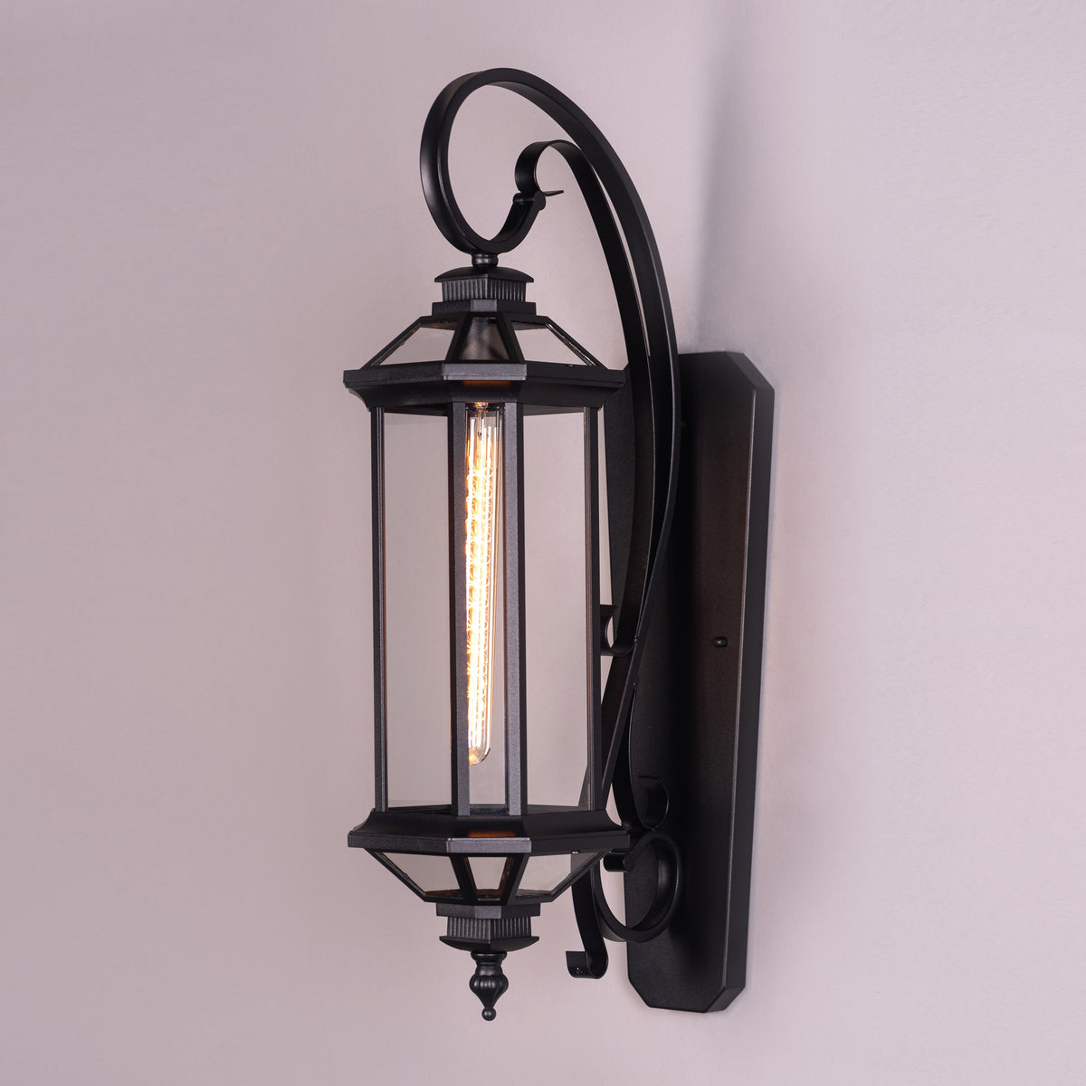Townhouse (Black) Clear Glass Outdoor Covered Wall Light