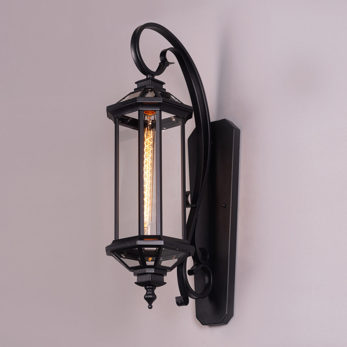 Townhouse (Black) Clear Glass Outdoor Covered Wall Light