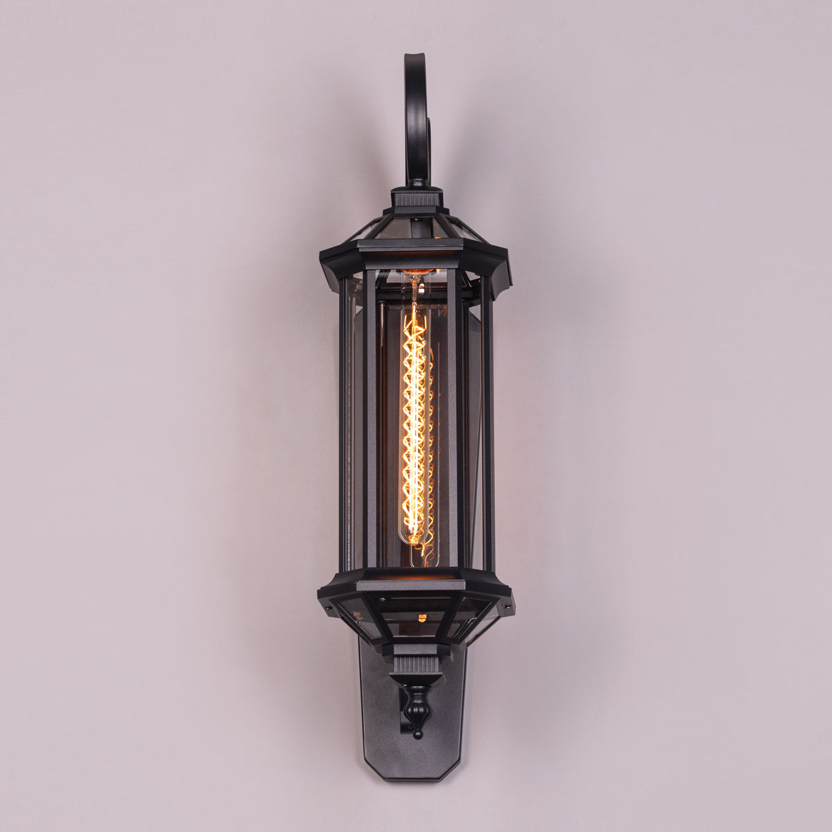 Townhouse (Black) Clear Glass Outdoor Covered Wall Light
