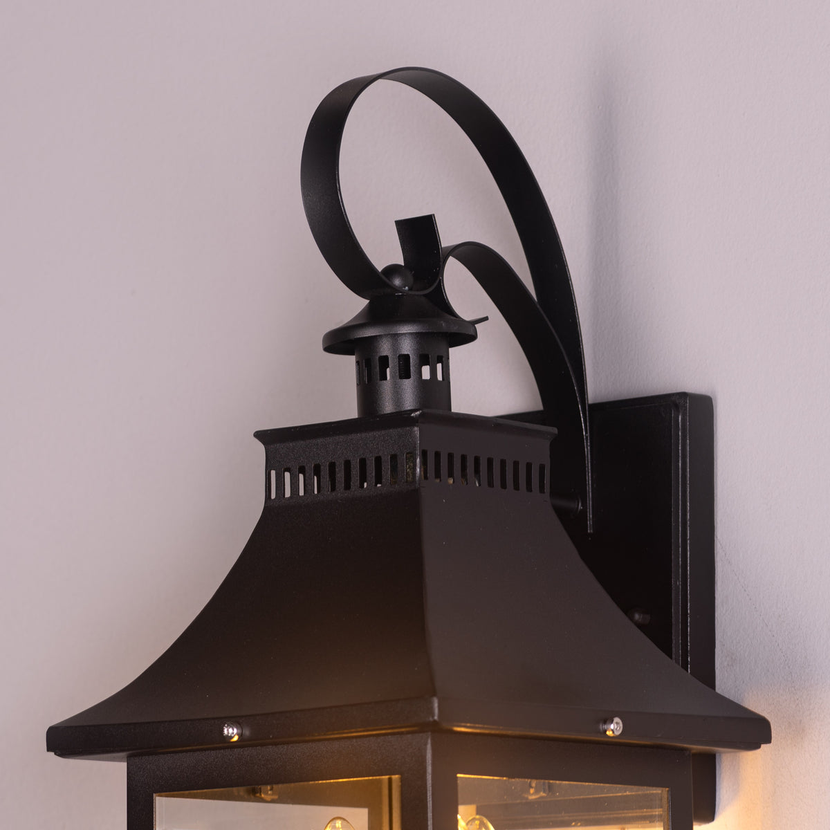 Good For You (Black) Clear Glass Outdoor Covered Wall Light